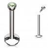 Piercing micro-labret 17 - Cristal vert-pomme pas de vis interne