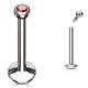 Piercing micro-labret 17 - Cristal rouge pas de vis interne
