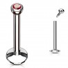 Piercing micro-labret 17 - Cristal rouge pas de vis interne