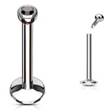 Piercing micro-labret 17 - Cristal noir pas de vis interne