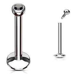 Piercing micro-labret 17 - Cristal noir pas de vis interne