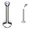 Piercing micro-labret 17 - Cristal bleu pas de vis interne