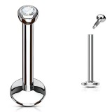 Piercing micro-labret 17 - Cristal transparent pas de vis interne
