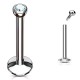 Piercing micro-labret 17 - Cristal bleu-clair pas de vis interne