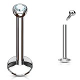 Piercing micro-labret 17 - Cristal bleu-clair pas de vis interne