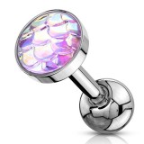 Cartilage hélix, tragus 214 - Écailles luisantes roses