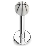 Piercing micro-labret acry 10 - Basket boule blanche