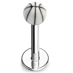 Piercing micro-labret acry 10 - Basket boule blanche