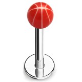 Piercing micro-labret acry 10 - Basket boule rouge