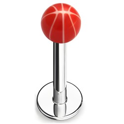 Piercing micro-labret acry 10 - Basket boule rouge