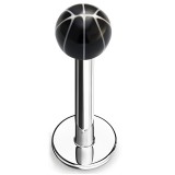 Piercing micro-labret acry 10 - Basket boule noire