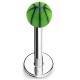 Piercing micro-labret acry 10 - Basket boule verte