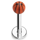 Piercing micro-labret acry 10 - Basket boule marron