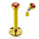 Piercing micro-labret 90 - Plaqué-or cristal rouge