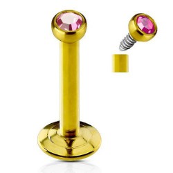 Piercing micro-labret 90 - Plaqué-or cristal rose