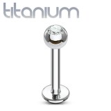 Piercing micro-labret titane G23 boule cristal transparent