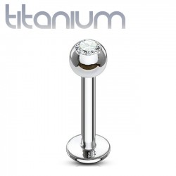 Piercing micro-labret titane G23 boule cristal transparent