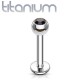 Piercing micro-labret titane G23 boule cristal noir