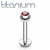Piercing micro-labret titane G23 boule cristal rouge