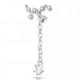 Piercing hélix 162 - Gris constellation avec chainette