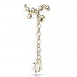 Piercing hélix 162 - Jaune constellation avec chainette