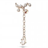 Piercing hélix 162 - Rose constellation avec chainette
