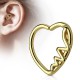 Piercing hélix 145 - Cœur plaqué-or jaune ligne de vie