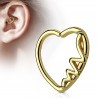 Piercing hélix 145 - Cœur plaqué-or jaune ligne de vie