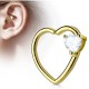 Piercing hélix 147 - Gold-ip jaune cristal cœur transparent
