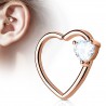 Piercing hélix 147 - Gold-ip rose cristal cœur transparent
