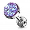 Cartilage hélix, tragus 218 - Druzy stone lilas