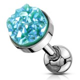 Cartilage hélix, tragus 218 - Druzy stone vert