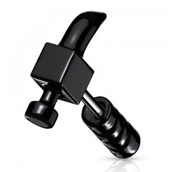 Cartilage hélix, tragus 44 - Marteau plaqué-titane noir