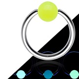 Piercing micro-bcr 26 - Boule fluorescente vert-pomme