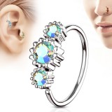 Piercing micro-bcr 192 - Trois zircones ronds auroras