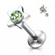 Piercing micro-labret 31 - Cristal étoile vert-pomme