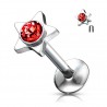 Piercing micro-labret 31 - Cristal étoile rouge