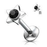 Piercing micro-labret 31 - Cristal étoile noir