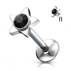 Piercing micro-labret 31 - Cristal étoile noir