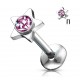 Piercing micro-labret 31 - Cristal étoile rose