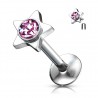 Piercing micro-labret 31 - Cristal étoile rose