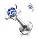 Piercing micro-labret 31 - Cristal étoile bleue