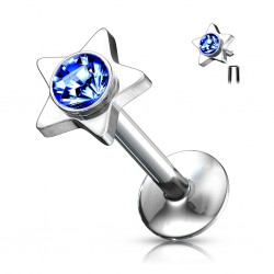 Piercing micro-labret 31 - Cristal étoile bleue