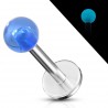 Piercing micro-labret acry 03 - Boule fluorescente bleue