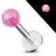Piercing micro-labret acry 03 - Boule fluorescente rose
