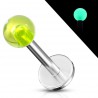 Piercing micro-labret acry 03 - Boule fluorescente vert-pomme
