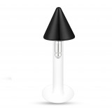 Piercing micro-labret téflon 65 - Plaqué-titane noir pointe