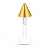 Piercing micro-labret téflon 65 - Plaqué-or jaune pointe