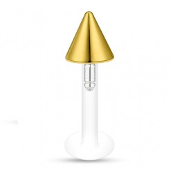 Piercing micro-labret téflon 65 - Plaqué-or jaune pointe