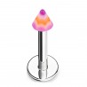 Piercing micro-labret acry 13 - Spider pointe lilas et orange